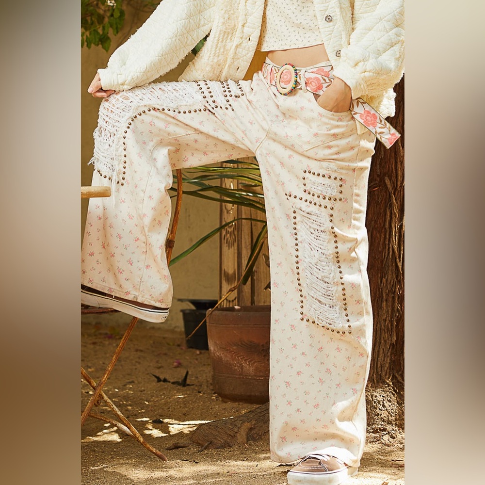 💥 POL “Wild Rose Pants” | Pink/White - Picture 3 of 9